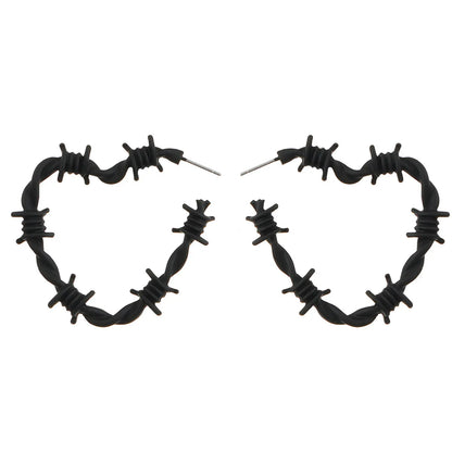 1 Pair Punk Heart Shape Plating Alloy Ear Studs