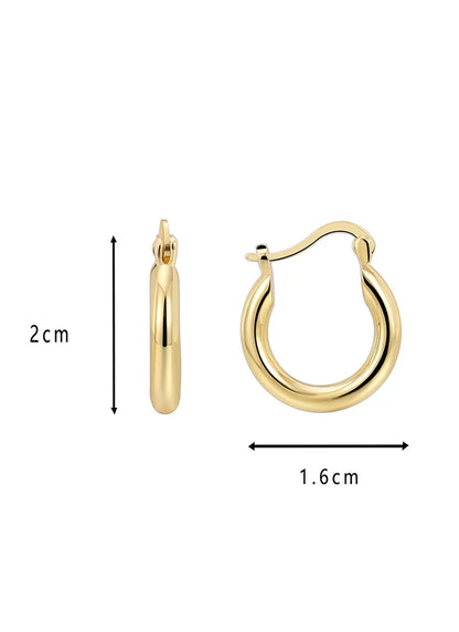 1 Pair Punk Simple Style Classic Style Solid Color Plating Copper 18k Gold Plated Hoop Earrings