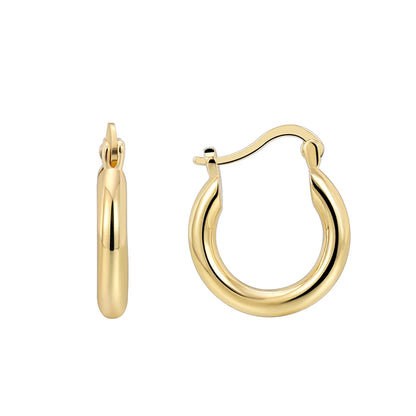 1 Pair Punk Simple Style Classic Style Solid Color Plating Copper 18k Gold Plated Hoop Earrings