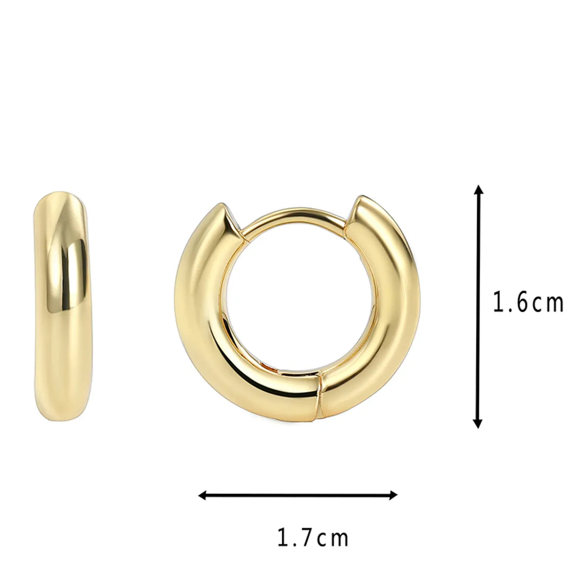 1 Pair Punk Simple Style Classic Style Solid Color Plating Copper 18k Gold Plated Hoop Earrings