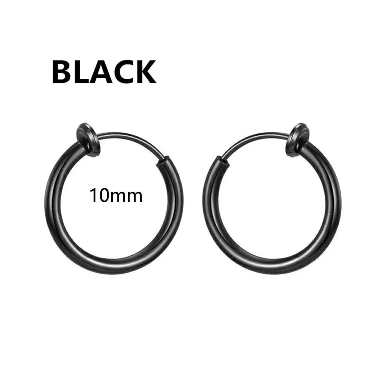 1 Pair Punk Simple Style Geometric Stainless Steel Hoop Earrings Ear Cuffs