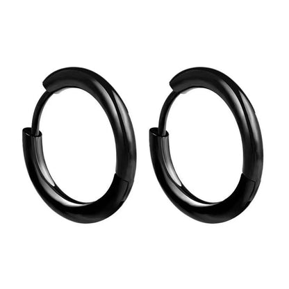 1 Piece Punk Simple Style Round Plating Stainless Steel Earrings