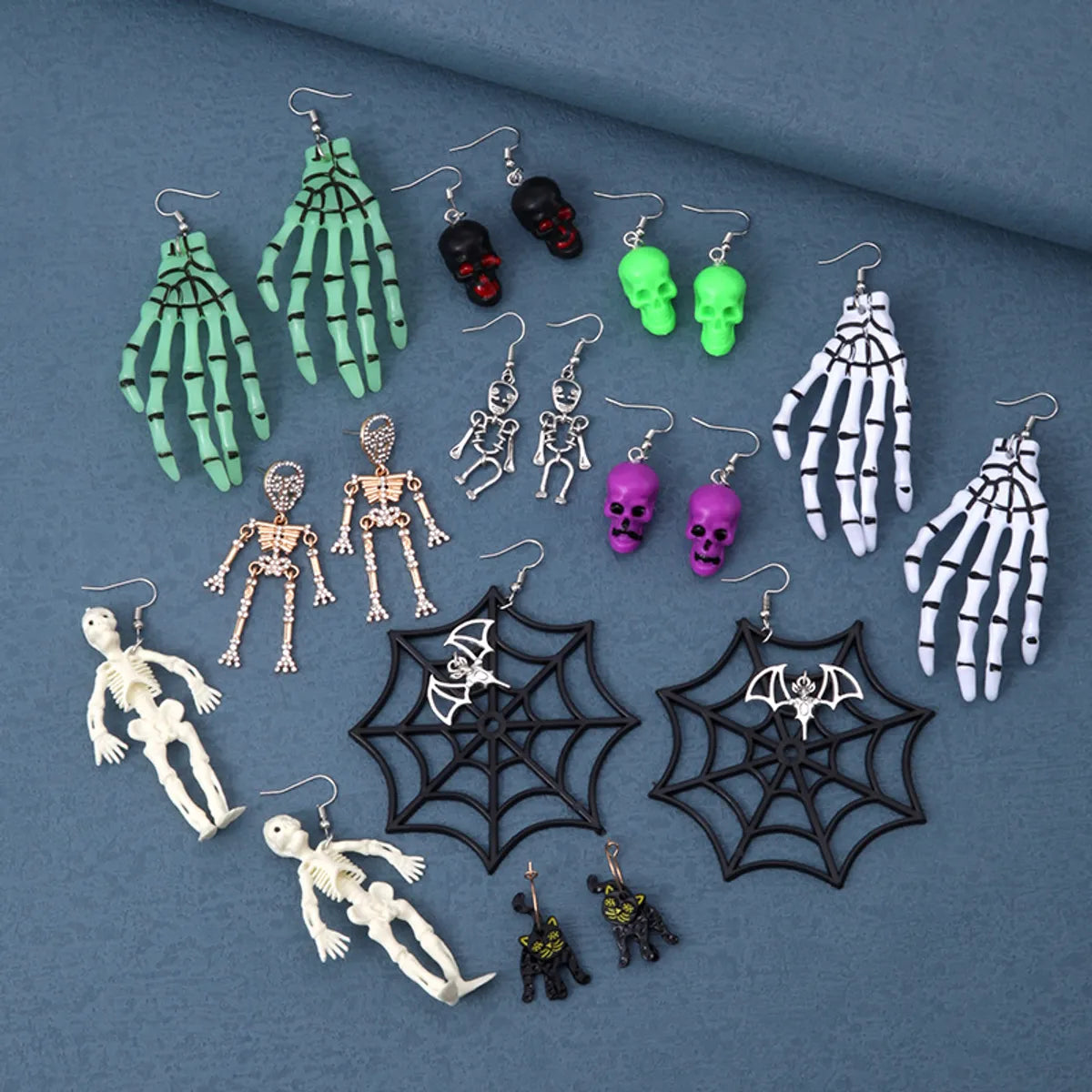 1 Pair Punk Skull Handmade Resin Drop Earrings