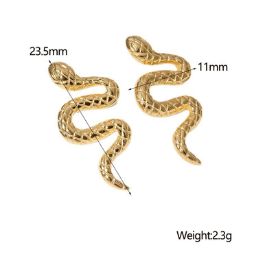 1 Pair Punk Snake Plating Stainless Steel Ear Studs