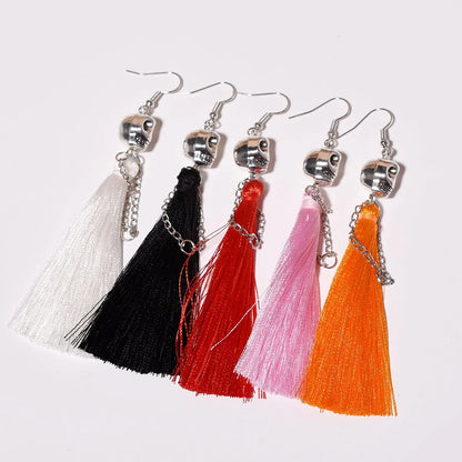 1 Pair Punk Solid Color Plating Cloth Zinc Alloy Drop Earrings