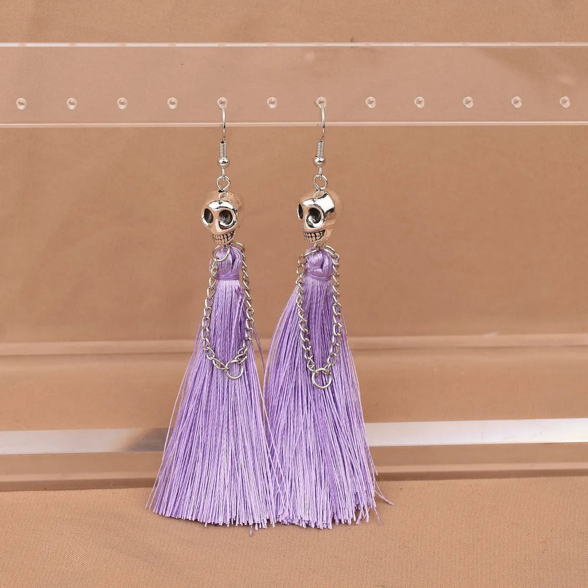 1 Pair Punk Solid Color Plating Cloth Zinc Alloy Drop Earrings