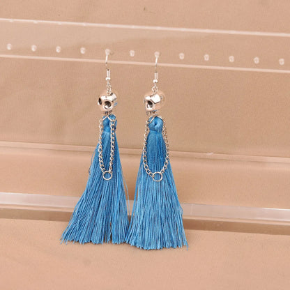 1 Pair Punk Solid Color Plating Cloth Zinc Alloy Drop Earrings