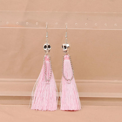 1 Pair Punk Solid Color Plating Cloth Zinc Alloy Drop Earrings