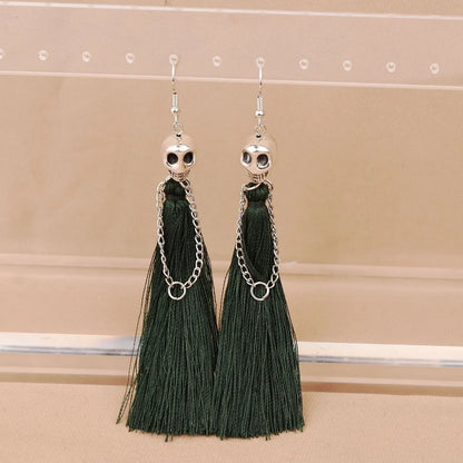 1 Pair Punk Solid Color Plating Cloth Zinc Alloy Drop Earrings