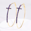 1 Pair Queen Cross Plating Inlay Alloy Zircon Hoop Earrings