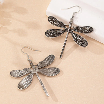 1 Pair Retro Artistic Dragonfly Alloy