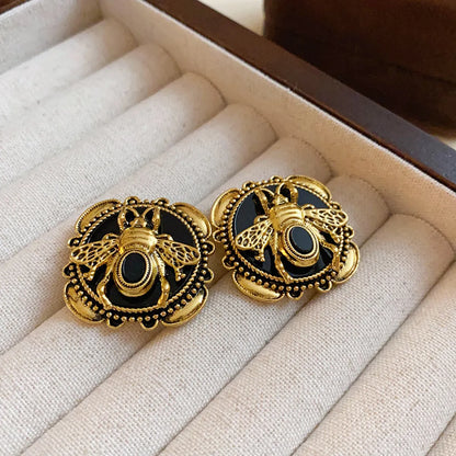 1 Pair Retro Bee Alloy Ear Studs