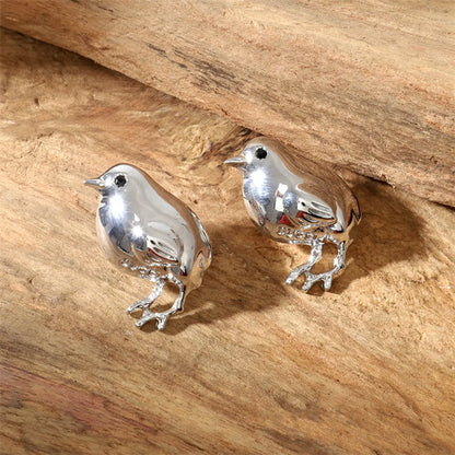 1 Pair Retro Bird Plating Alloy Ear Studs