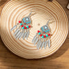 1 Pair Retro Bohemian Geometric Beaded Plating Inlay Alloy Turquoise Drop Earrings