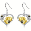 1 Pair Retro Bohemian Sunflower Heart Shape Alloy Drop Earrings