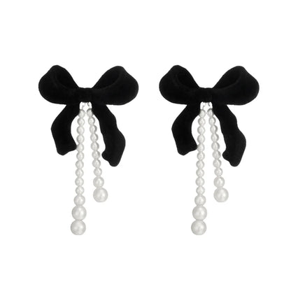 1 Pair Retro Bow Knot Tassel Plating Alloy Drop Earrings