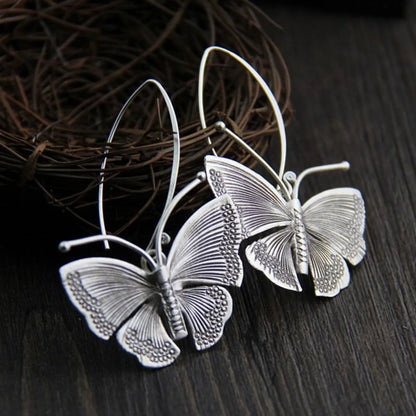 1 Pair Retro Butterfly Alloy Drop Earrings