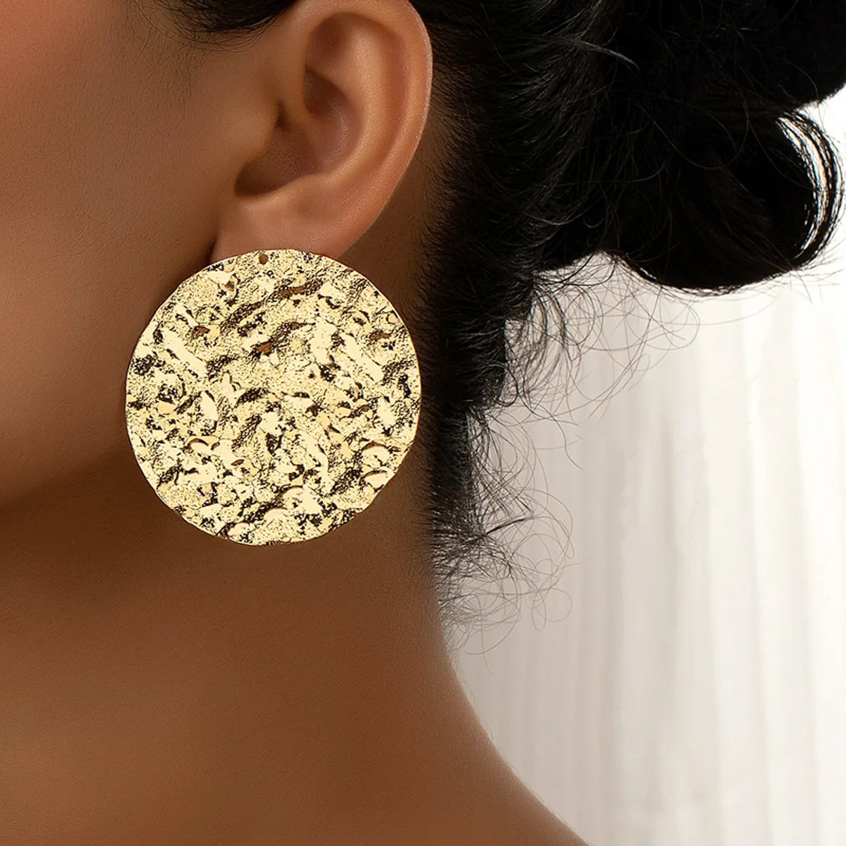 1 Pair Retro Circle Plating Alloy Gold Plated Ear Studs