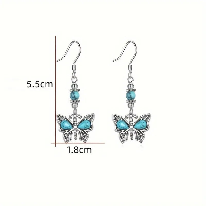 1 Pair Retro Classic Style Butterfly Plating Alloy Gold Plated Drop Earrings