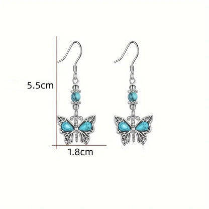 1 Pair Retro Classic Style Butterfly Plating Alloy Gold Plated Drop Earrings