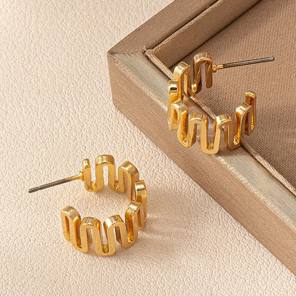 1 Pair Retro Classic Style Geometric Plating Ferroalloy Ear Studs