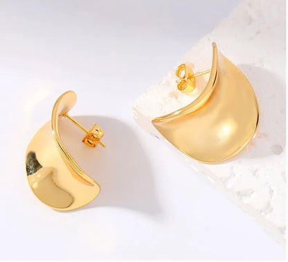 1 Pair Retro Classic Style Geometric Plating 304 Stainless Steel Titanium Steel 18K Gold Plated Ear Studs