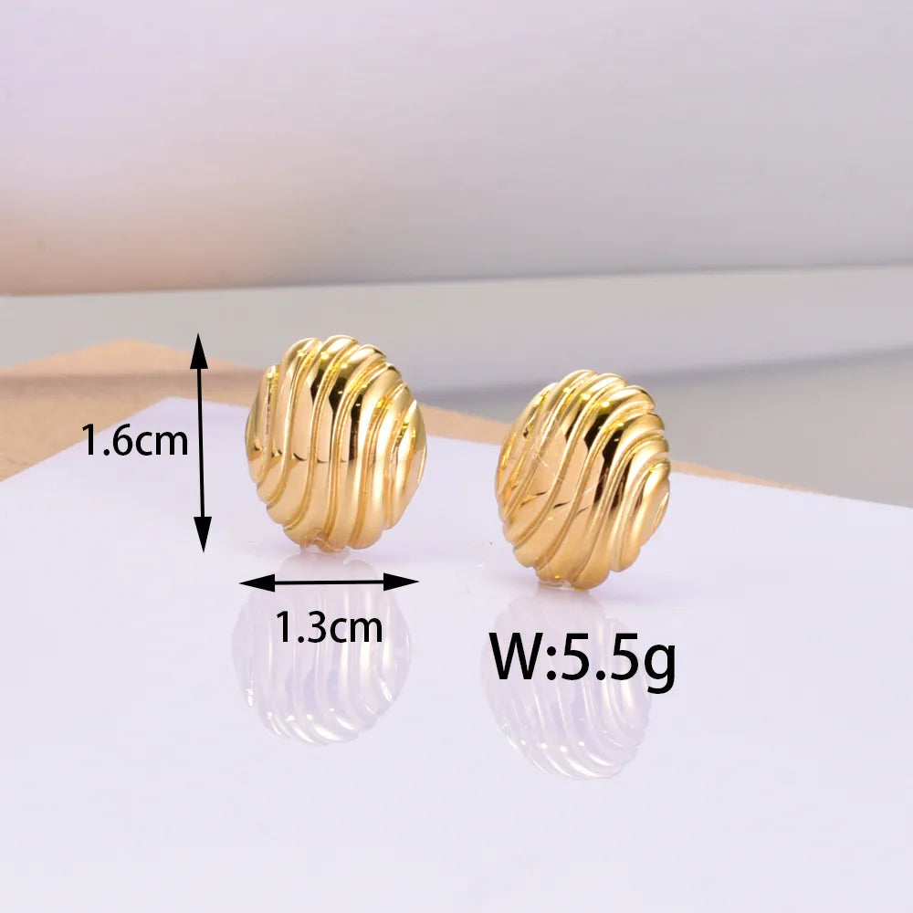 1 Pair Retro Classic Style Geometric Plating 304 Stainless Steel Titanium Steel 18K Gold Plated Ear Studs