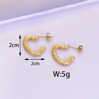 1 Pair Retro Classic Style Geometric Plating 304 Stainless Steel Titanium Steel 18K Gold Plated Ear Studs