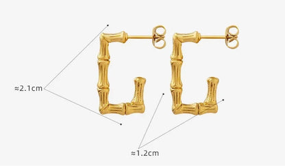 1 Pair Retro Classic Style Geometric Plating 304 Stainless Steel Titanium Steel 18K Gold Plated Ear Studs