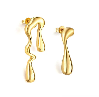 1 Pair Retro Classic Style Geometric Plating 304 Stainless Steel Titanium Steel 18K Gold Plated Ear Studs