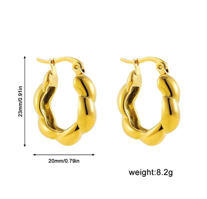 1 Pair Retro Classic Style Geometric Plating Titanium Steel 18k Gold Plated Earrings