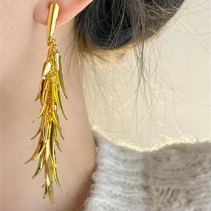 1 Pair Retro Classic Style Grain Plating Alloy Copper Gold Plated Silver Plated Drop Earrings