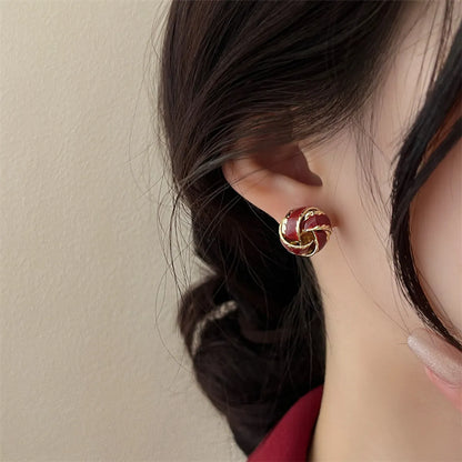 1 Pair Retro Color Block Enamel Alloy Ear Studs