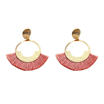 1 Pair Retro Color Block Plating Alloy Gold Plated Drop Earrings