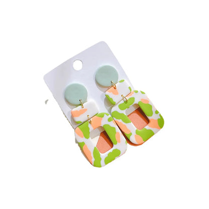 1 Pair Retro Color Block Soft Clay Women's Earrings