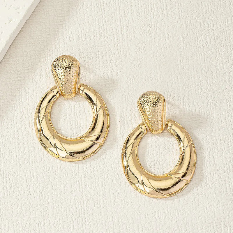 1 Pair Retro Commute Round Plating Alloy Drop Earrings