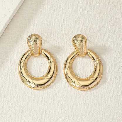 1 Pair Retro Commute Round Plating Alloy Drop Earrings