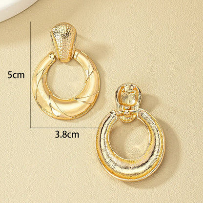 1 Pair Retro Commute Round Plating Alloy Drop Earrings