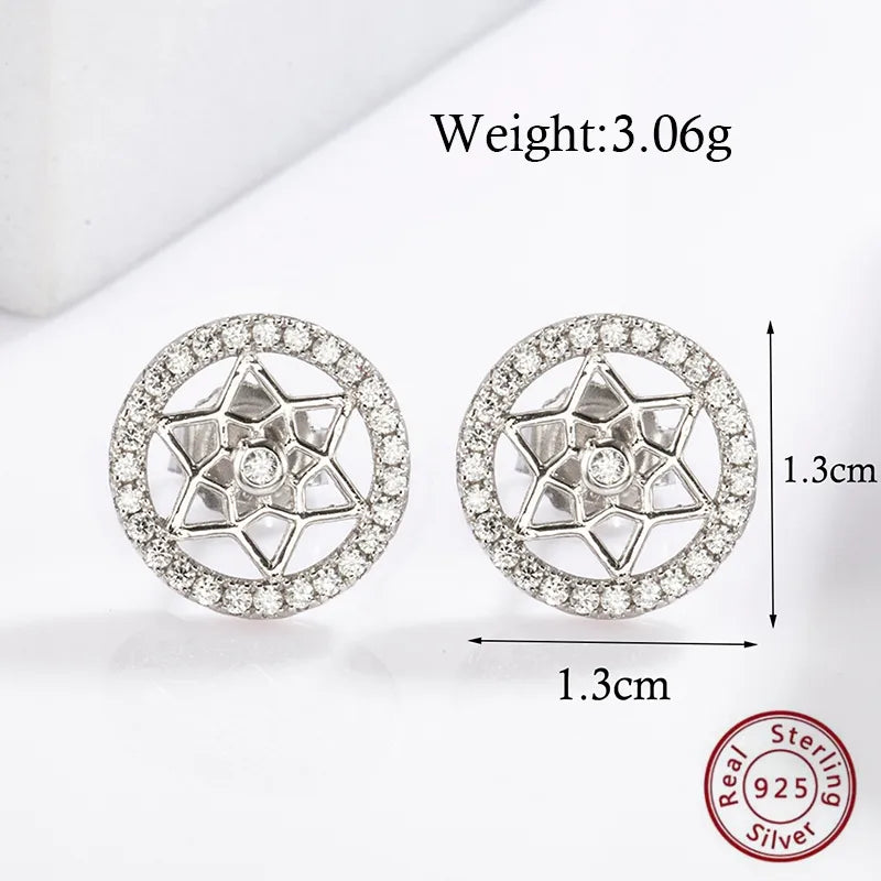 1 Pair Retro Commute Solid Color Plating Inlay Sterling Silver Zircon White Gold Plated Rhodium Plated Drop Earrings