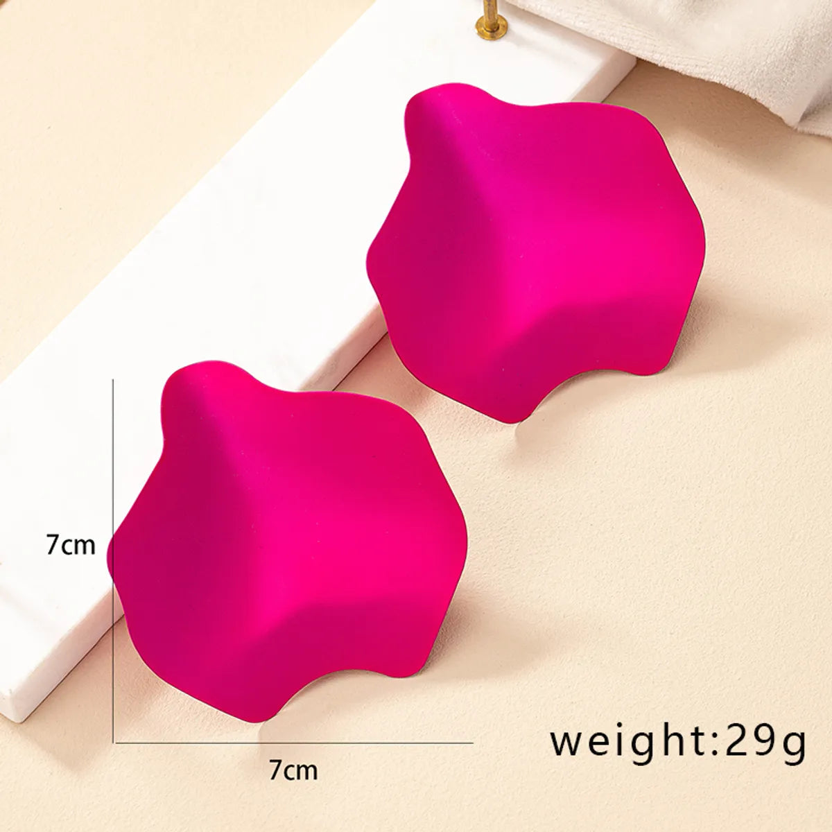 1 Pair Retro Cool Style Irregular Geometric Stoving Varnish Plating Alloy Gold Plated Ear Studs