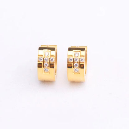 1 Pair Retro Cross Stainless Steel Inlay Zircon Earrings