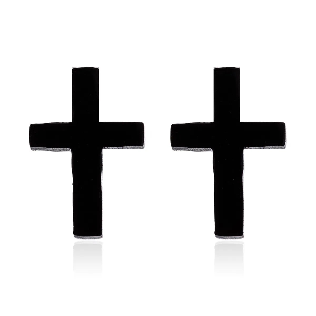 1 Pair Retro Cross Stainless Steel Plating Ear Studs