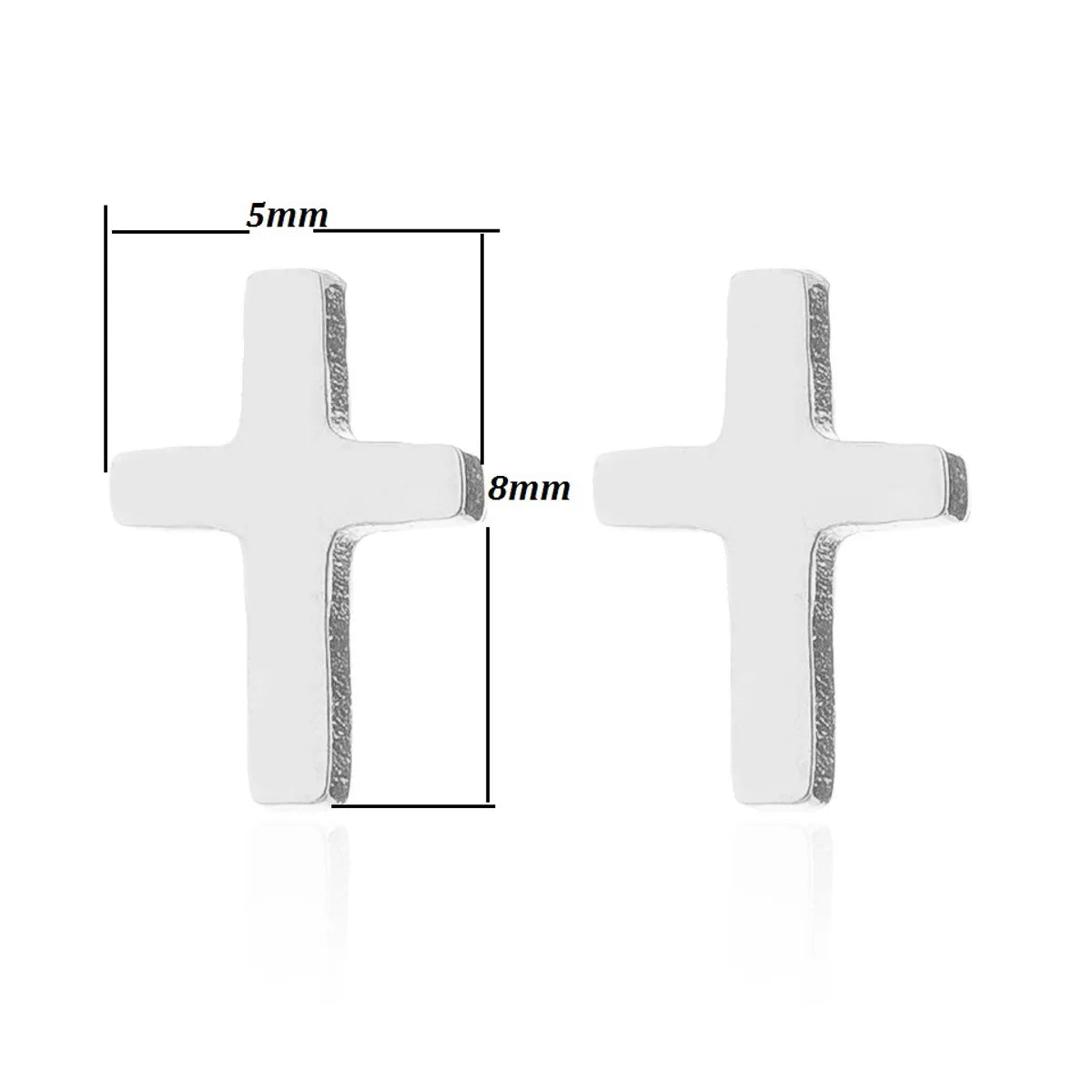 1 Pair Retro Cross Stainless Steel Plating Ear Studs