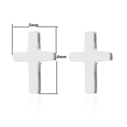 1 Pair Retro Cross Stainless Steel Plating Ear Studs