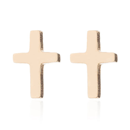 1 Pair Retro Cross Stainless Steel Plating Ear Studs