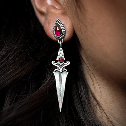 1 Pair Retro Dagger Plating Alloy Drop Earrings