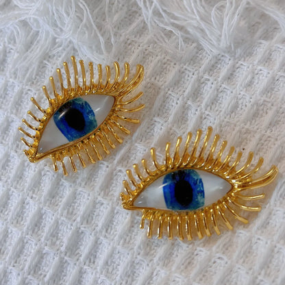 1 Pair Retro Devil'S Eye Plating Alloy Ear Studs