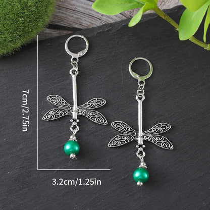 1 Pair Retro Ethnic Style Dragonfly Zinc Alloy Drop Earrings