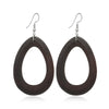 1 Pair Retro Ethnic Style Geometric Circle Tree Wood Drop Earrings