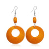 1 Pair Retro Ethnic Style Geometric Circle Tree Wood Drop Earrings